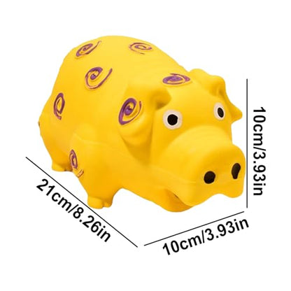 Indestructible Dog Toy, Pig Dog Toys with a Oinks Sound Squeaker, Interactive Rubber Pig Dog Chew Toy, Tough Dogs Toys with Natural Latex, Puppy Chew Toys for Teething, Dog Toys for Aggressive Chewers