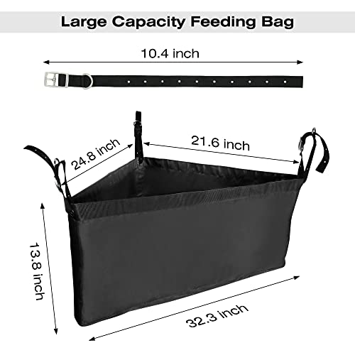 ASOOLL Horse Corner Hay Feeder with Large Capacity, Mesh Bottom and Metal Snaps, Fit for Horse Trailer Stall
