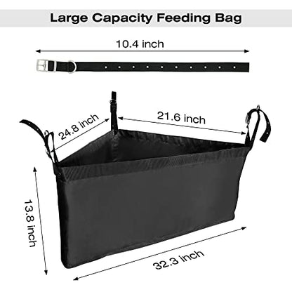 ASOOLL Horse Corner Hay Feeder with Large Capacity, Mesh Bottom and Metal Snaps, Fit for Horse Trailer Stall