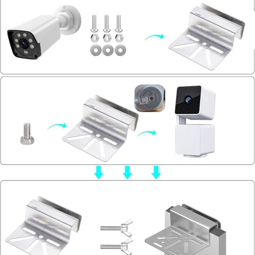 Stainless Steel Camera Mount with Drainage Rustproof Outdoor CCTV Bracket for Security Devices Weather-Ready Gear (1 Set