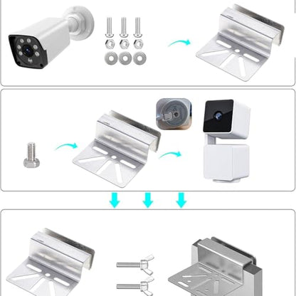 Stainless Steel Camera Mount with Drainage Rustproof Outdoor CCTV Bracket for Security Devices Weather-Ready Gear (1 Set