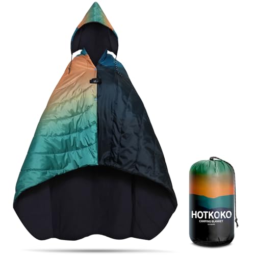 Waterproof Stadium Blanket, Fleece Camping Blanket Wearable Soft Warm Camp Blanket for Outdoor Camping, Picnic, Stadium, Sports, Beach, Car - color: Dawn