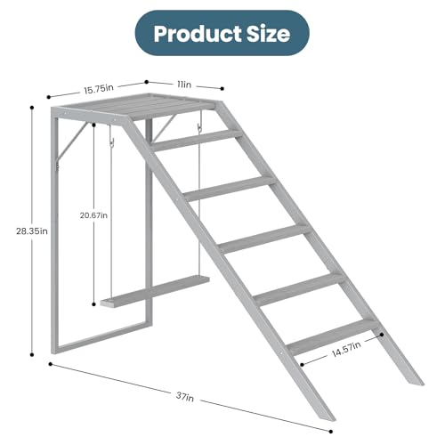 Chicken Coop, Chicken Perches with Swing, Chicken Roosting Bars, Chicken Activity Play Toys, Wooden Chicken Ladder for Pet's Healthy & Happy, Suitable for Backyard Farm
