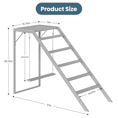 Chicken Coop, Chicken Perches with Swing, Chicken Roosting Bars, Chicken Activity Play Toys, Wooden Chicken Ladder for Pet's Healthy & Happy, Suitable for Backyard Farm