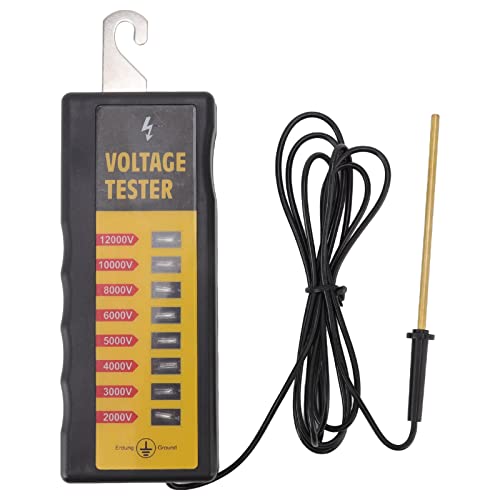 Electric Fence Voltage Tester, 8 Neon Lights Digital Electric Fence Tester Fault Voltage Meter 12KV PortableFence Fault Finder for Farms Livestock