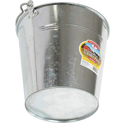 Little Giant® Galvanized Dairy Pail | Metal Bucket | Utility Bucket with Handle | Gardening & Farming Bucket | 14 Quart - size: 14 Quarts