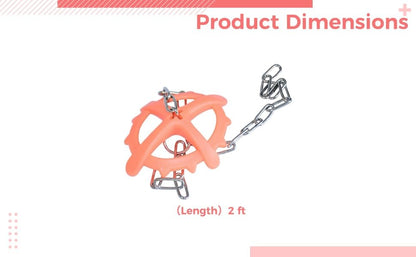 Pig Toy with 23.6 in Zinc-Plated Chain, Orange Piglet Weaning Plaything for Natural Foraging, Plastic Chew Bite Toy to Reduce Mutual Biting, 2 x 3.5 in, Promotes Growth and Activity