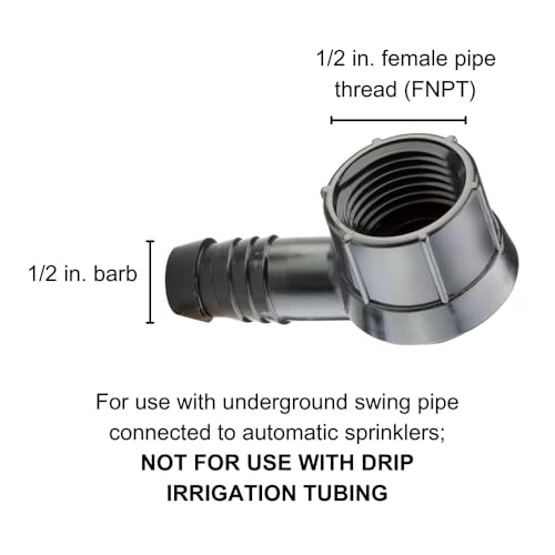 Rain Bird SWGF050 EZ Pipe/Swing Pipe Elbow Fitting, 1/2" Female Pipe Thread x 1/2" Barb, 1-Pack - size: 1 Pack, style: 1/2" FNPT x 1/2" Barb Elbow