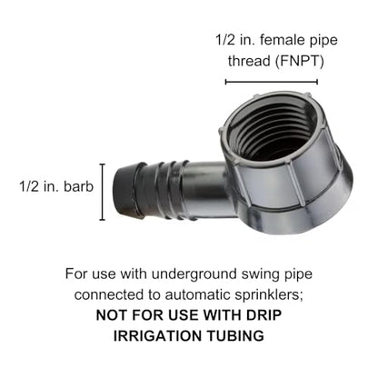 Rain Bird SWGF050 EZ Pipe/Swing Pipe Elbow Fitting, 1/2" Female Pipe Thread x 1/2" Barb, 1-Pack - size: 1 Pack, style: 1/2" FNPT x 1/2" Barb Elbow