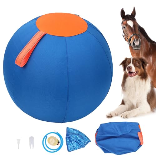 MiOYOOW 18" Large Horse Balls, Anti Burst Dog Herding Ball Self-Entertaining Pet Training Ball for Horses Dogs Goats Lamb Outdoor Entertainment