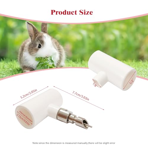 1/2 PVC Water Nipple Automatic Metal System for Cage with Tee for Rabbits, Rat, Bunny, Mouse(Stainless Steel,10pcs) - color: White-Duckbill
