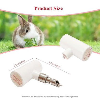 1/2 PVC Water Nipple Automatic Metal System for Cage with Tee for Rabbits, Rat, Bunny, Mouse(Stainless Steel,10pcs) - color: White-Duckbill