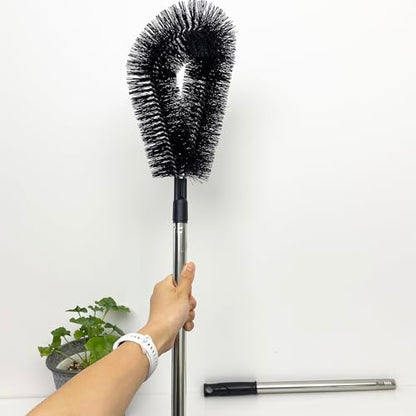 1 pcs 200 cm Huge Tank Brush (Yellow, with Extra Black Head), Big Brush Head Size (32 cm), Long Handle, with Extendable Stainless Steel Pole, PP Stiff-Bristled, for Large Water Bucket - color: 1 Pcs 200 Cm (Yellow)+extra Black Head