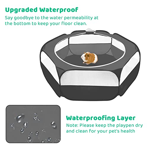 Guinea Pig Playpen with Cover, Bunny Playpen with Top & Large Rabbit Litter Box, Small Animal Potty Trainer