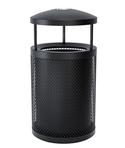 Outdoor Trash Can Commercial, Heavy Duty Large Metal Garbage Can for All Weather Resistant, Garbage Bin Waste Receptacle for Parks, Streets, Patio, Public Spaces (30 Gal-Round-Lid)
