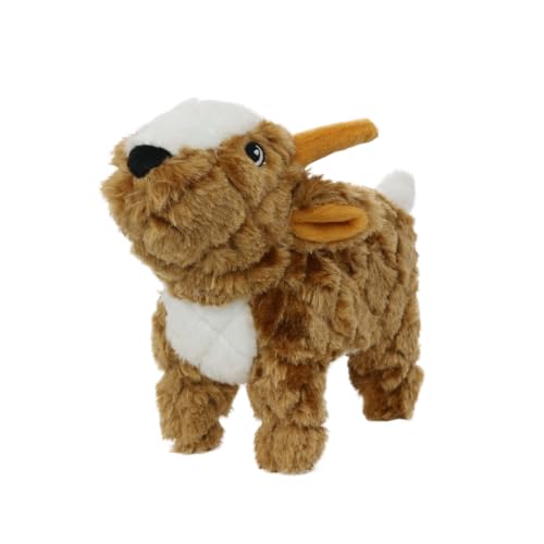 MIGHTY Tuffy 2 Pack Goat Ultra Durable Plush Dog Toy | Multiple Layers & Reinforced Seams , Washable and Floats , Mighty® Construction - color: 2PK Large Brown Goat