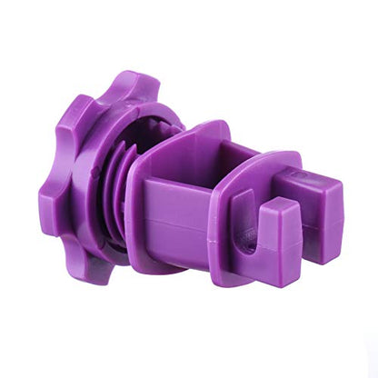 25PCS Screw Tight Round Post Insulator, Electric Fence Wire Holding Insulator, Two Piece Suit (Purple) - color: Purple