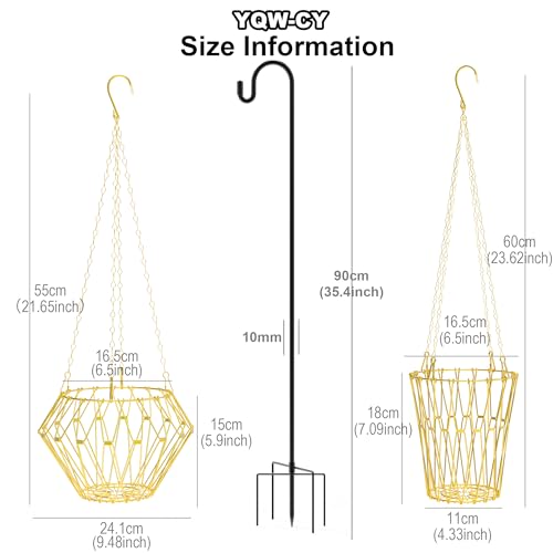 Hanging Chicken Feeder with Shepherd's Hook, Foldable Chicken Vegetable Feeder, Golden Poultry Fruits Feeding Holder Basket with Hanging Chain for Chicken Coop Accessory - color: Hanging Chicken Feeder with Hook