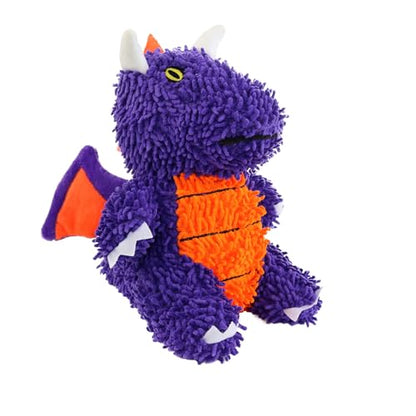 MIGHTY® 2 Pack Microfiber Medium Dragon Dog Toys | Ultra Durable Plush Toy with Multiple Layers & Reinforced Seams , Washable and Floats , Mighty® Construction - color: 2PK Purple Dragon