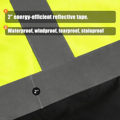 SKSAFETY 3-in-1 High Visibility Winter Bomber Jackets Zip Out Fleece Liner Reflective Safety Coats for men Waterproof ANSI/ISEA Class 3(Lime 6XL) - color: Lime, size: 6X-Large