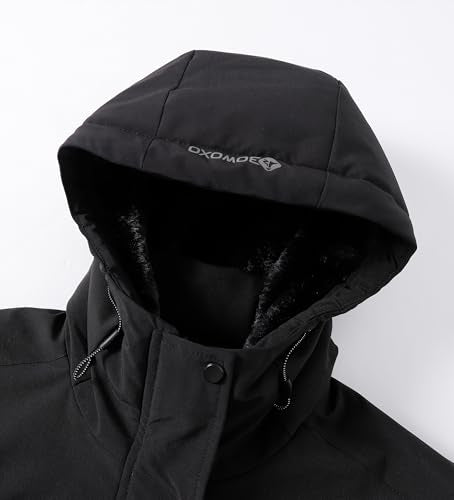Women's Waterproof Snow Ski Jacket Warm Winter Coat Insulated Snowboarding Jacket Softshell Hiking Jacket - color: Black, size: Medium