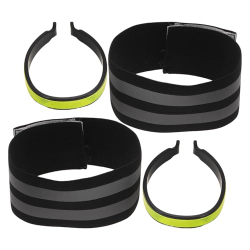 1 Set High Visibility Reflective Bands - Elastic Reflective Cycling Leg Straps - Safety Bicycle Pant Cuff Clips for Outdoor Sports Biking Runners Hikers