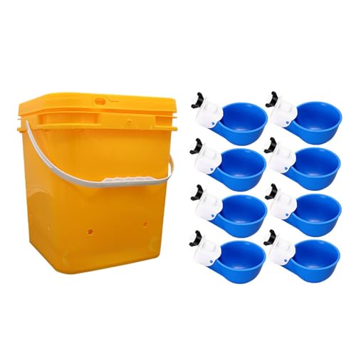 Outdoor Chicken Feeder Set, Poultry Feeder & Chicken Watering System, 12 Liter Large Capacity Automatic Chicken Waterer with Cups for Hens Ducks Quails Geese and Poultry (Color C) - color: Color C