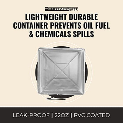 Spill Containment Berm - 18 oz PVC, 2’ x 2’ x 6” - Grey - color: Grey, size: 2' x 2'