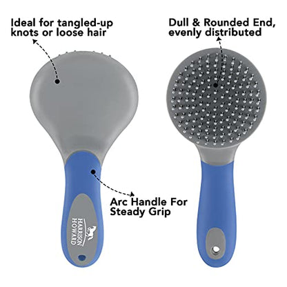 Harrison Howard ShineWell Humanized Design Non-Slip Ultra-Soothing Mane and Tail Brush for Horse - color: Deep Blue