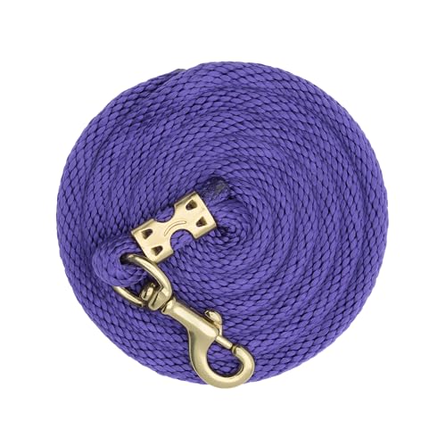 Weaver Equine Performance Lead Rope, 8' Horse Value Rope with Brass Plated 225 Snap, Soft Comfort Grip, Barn Horse Tack for Daily Use - color: Purple