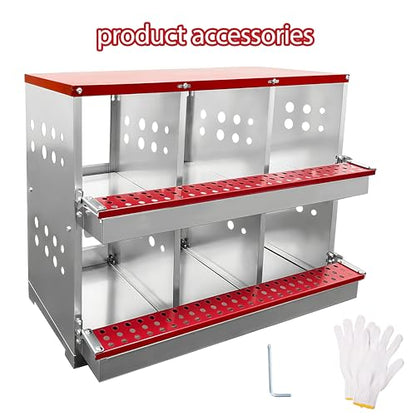 XINYI Chicken Nesting Boxes for Laying Eggs,Metal Coop for 6 Chickens,Roll Away Nesting Boxes,Easy Egg Collection,Brooder Box for Rabbit,Squirrel,Parakeet,Owl,Cockatiel,Robin - size: 23.6"L x 11.0"W x 24.8"H