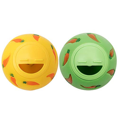 Niteangel Treat Ball, Snack Ball for Small Animals (Small, Yellow & Green) - color: Yellow & Green