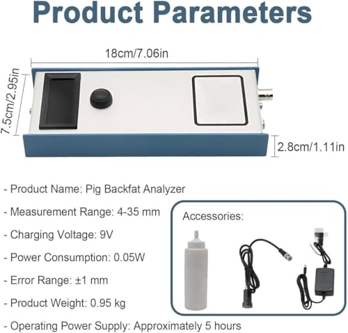Livestock Fat Thickness Gauge, Cattle Backfat Measuring Tool, Testing Instrument, Home or Commercial Veterinary Equipment