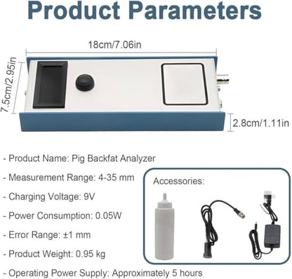 Livestock Fat Thickness Gauge, Cattle Backfat Measuring Tool, Testing Instrument, Home or Commercial Veterinary Equipment