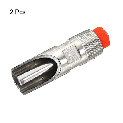 MECCANIXITY Pig Nipple Waterer 2Pcs Automatic Pig Feeder 1/2" PT Poultry Water Nipple Pig Drinker Stainless Steel Plastic Hat Duck-Mouth Type for Sows Drinking, Silver