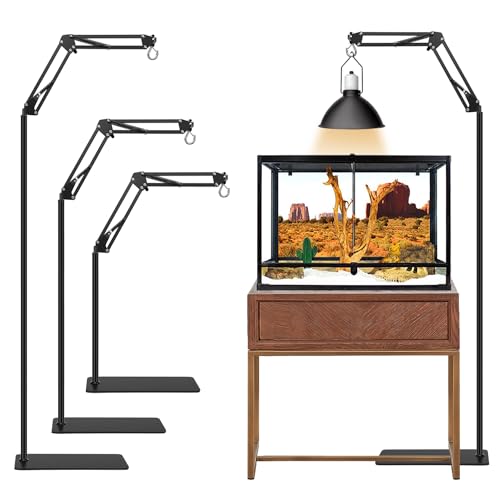 Reptile Lamp Stand, Adjustable 15.7 to 74.3 in Heat Lamp Metal Bracket Floor Light Holder for Lizards Bearded Dragons Chicks Terrarium Tank - size: XXL