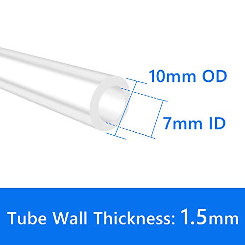Quickun Pure Silicone Tubing, 7mm ID x 10mm OD High Temp Food Grade Tube Pure Silicone Hose Tube for Home Brewing, Beer Line, Kegerator, Wine Making, Aquaponics, Air Hose by Proper Pour (9.84 Ft) - size: 7mmx10mm, style: 9.84Ft (3meters)