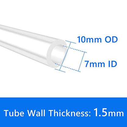 Quickun Pure Silicone Tubing, 7mm ID x 10mm OD High Temp Food Grade Tube Pure Silicone Hose Tube for Home Brewing, Beer Line, Kegerator, Wine Making, Aquaponics, Air Hose by Proper Pour (9.84 Ft) - size: 7mmx10mm, style: 9.84Ft (3meters)