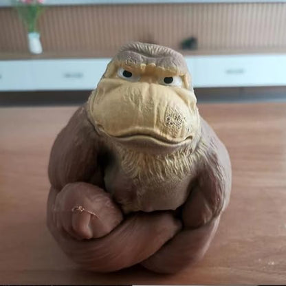 Squishy Monkey Toy - Brown Stretch Gorilla, Stretch Monkey Stress Relief Toy, Novelty TikTok Gorilla Squeeze Toys, Funny Splat Monkey Sensory Stress Toy for Anxiety Women Men Kids (Small) - style: Small Gorilla