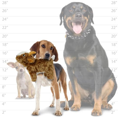 MIGHTY Tuffy Goat Ultra Durable Plush Dog Toy | Multiple Layers & Reinforced Seams , Washable and Floats , Mighty® Construction - color: Large Brown Goat