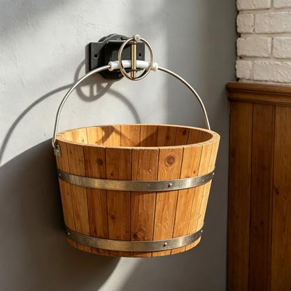 2Pack Heavy Duty Steel Feed Bucket Holder with Quick Release for Stable Animals Wall Mounted Bucket Holder - color: 2 piece set