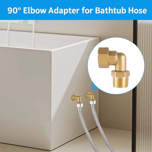 2-Pack Clawfoot Tub Faucet Elbow Adapter Installation Kit, 1/2" IPS Female to 1/2" IPS Male Connector, Brass 90-Degree Water Line Fittings for Bathtub or Shower, 1 Pair - size: 2 Gold