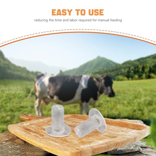 HOMSFOU 5pcs Cattle Feeding Nipples Silicone Nursing Teats for Calf Bottle Replacement Pet Food Accessories Livestock Feeding Supplies