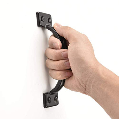 TamBee 2PCS 6-1/2 Inch Pulls Black Door Pull Handle Metal Kitchen Cabinets Furniture Wardrobe Medicine Handle in Black Door Hardware Gate Handle Door Pulls Warehouse Outdoor - size: 2 Pack 6-1/2 Inch Black
