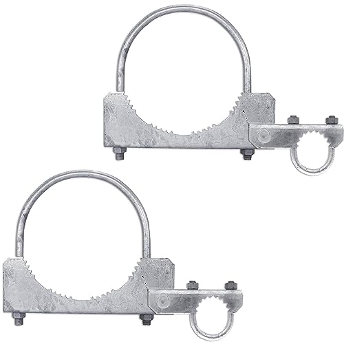 Chain Link Fence 180 Degree Commercial Duty Gate Hinge-for 8-5/8" Outside Diameter Gate Post/Pipe & 1-5/8 Thru 1-7/8" Gate Frame. Chain Link Post Gate Hinge - Hinge U Bolts Included - Qty 2 - size: 8-5/8" - 2 Pack