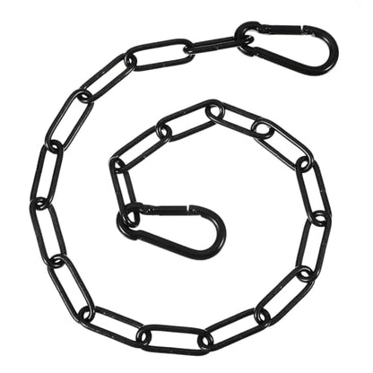 Gate Chain Lock with Carabiners, 20'' Black Metal Gate Locks for Outdoor Fence Pet Cage Backyard Chain Lock Planter Hanging Garden Yard Farm Use
