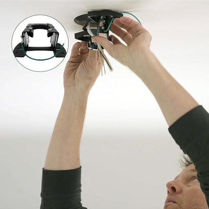 2PCS Ceiling Fan Mounting Bracket, Heavy-Duty Carbon Steel Sloped Cathedral Ceiling Canopy Bracket for High-Ceiling Applications with Ground Wire & Mounting Hardware (Black) - size: 2 Pack Bracket