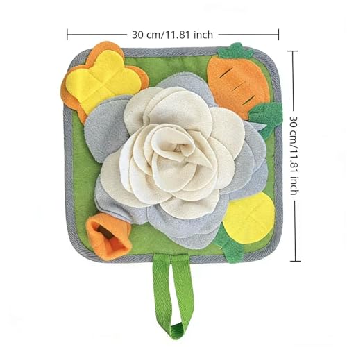 Rabbit Foraging Mat Snuffle Mat for Small Animals Rabbit Toy 11.81"x11.81" Rabbits Snuffle Mat Pets Interactive Feeding Matt Treat Dispenser for Bunny Guinea Pigs Ferrets Chinchillas (#B) - color: #B