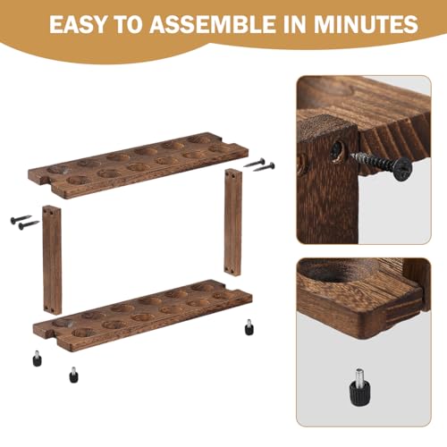 PEKER Wooden Egg Holder, 2-Tier Countertop Egg Rack, 24-Egg Capacity (Paulownia Wood), Farmhouse Kitchen Organizer for Fresh Eggs