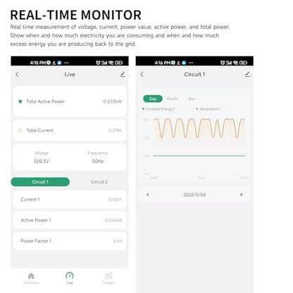 Smart Energy Monitor, Single Phase Clamp Electricity Meter with 1 * 80ACT Current Transformer, WiFi, Real-Time Electricity Monitor/Meter, Solar/Network Metering - style: EPMC311-1*80A